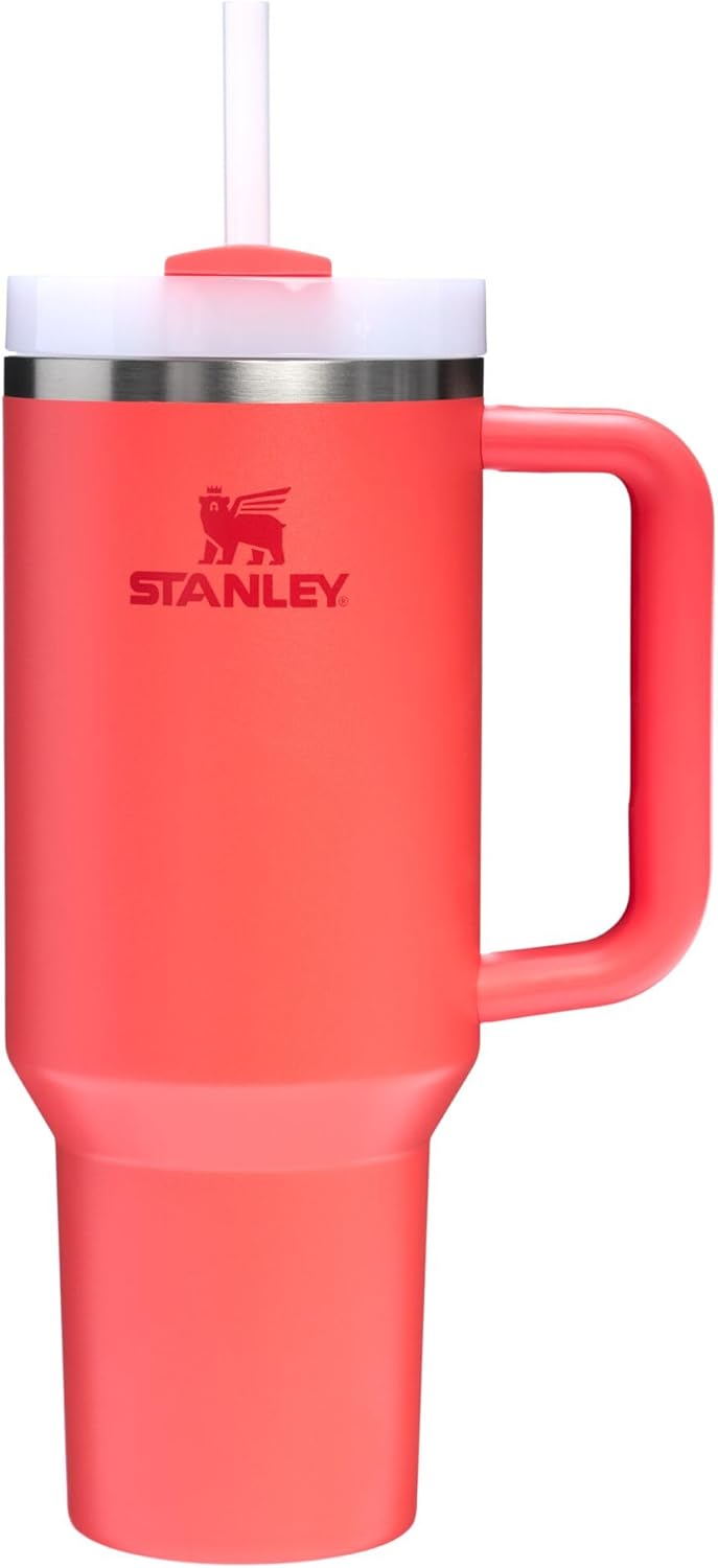 STANLEY Quencher H2.0 Tumbler with Handle and Straw 30 oz | Flowstate 3-Position Lid | Cup Holder Compatible for Travel | Insulated Stainless Steel Cup | BPA-Free | Nectarine