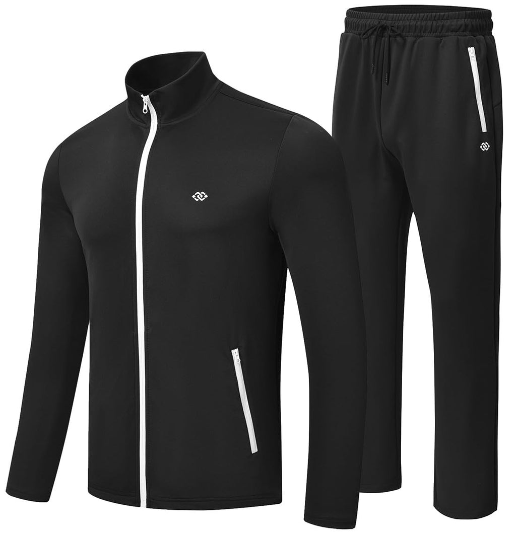 MoFiz Men's Tracksuits Set Long Sleeve Causal Full Zip Running Sports Sweatsuit For Men 2 Piece Outfits