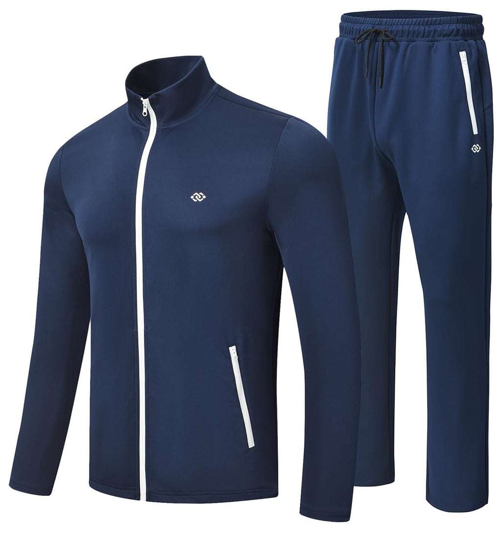 MoFiz Men's Tracksuits Set Long Sleeve Causal Full Zip Running Sports Sweatsuit For Men 2 Piece Outfits