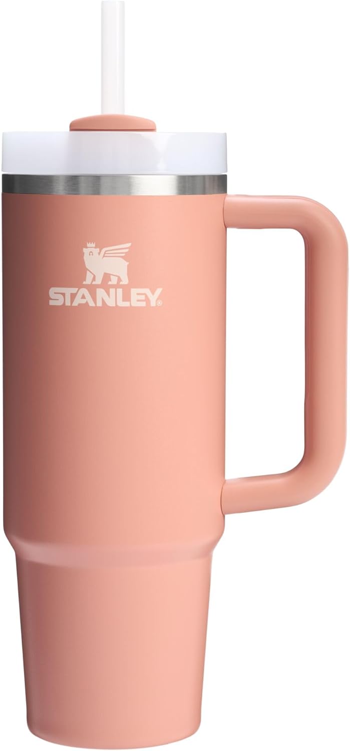 STANLEY Quencher H2.0 Tumbler with Handle and Straw 30 oz | Flowstate 3-Position Lid | Cup Holder Compatible for Travel | Insulated Stainless Steel Cup | BPA-Free | Nectarine