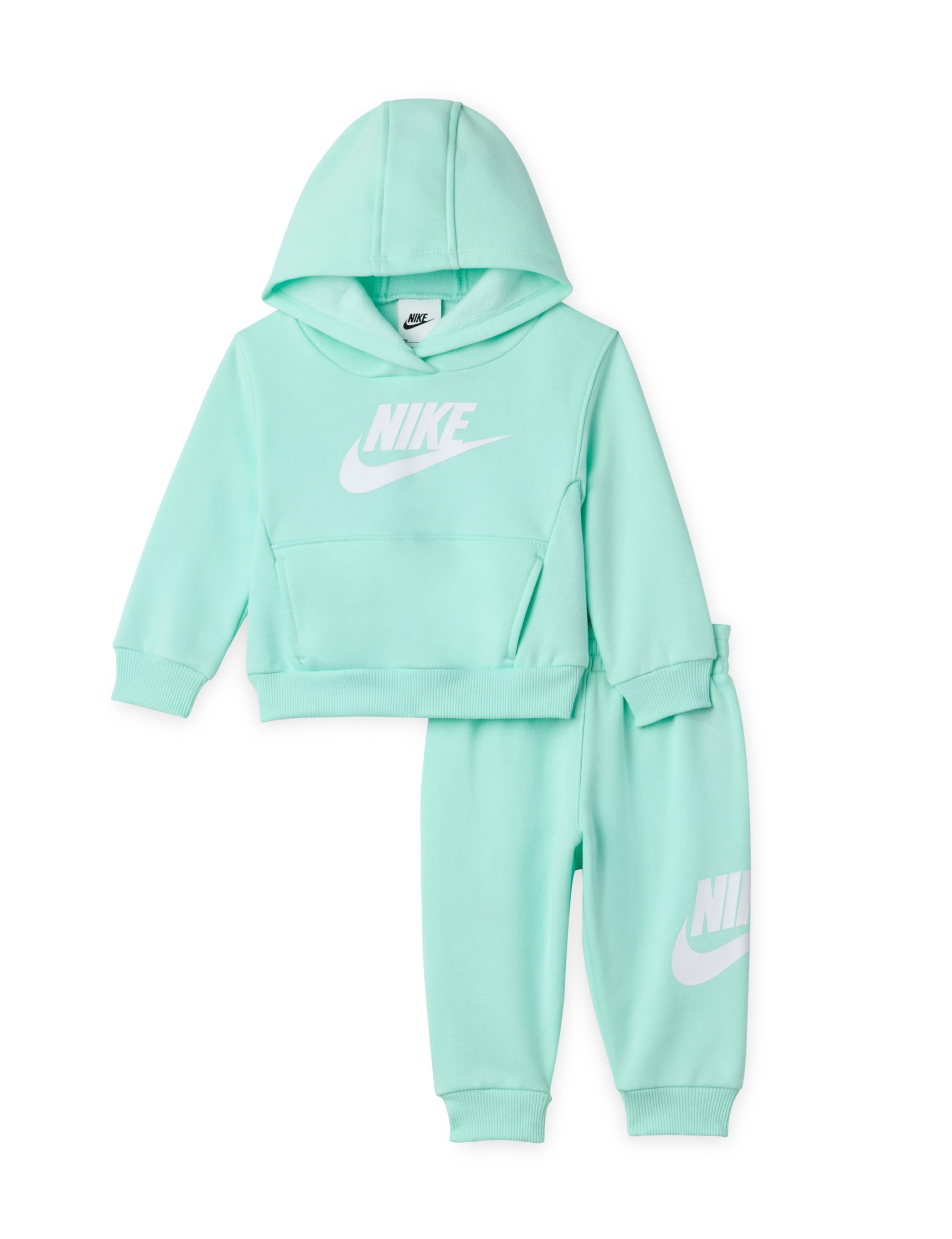 Nike Baby Sportswear Club Fleece Pullover Hoodie and Joggers 2-Piece Outfit Set (Large Swoosh Logo)
