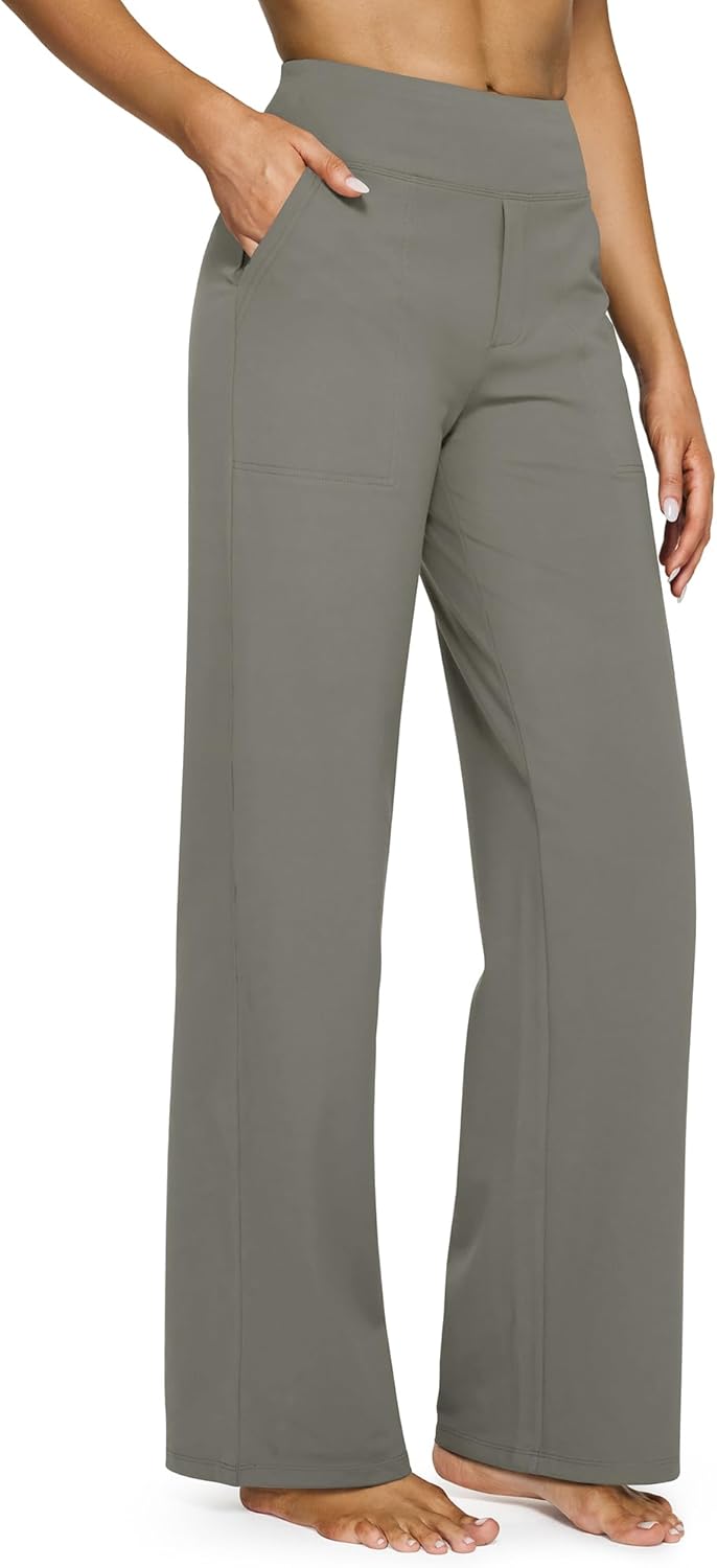 G4Free EverGoing Yoga Pants Women Wide Leg Pants with Pockets High Waist Stretch Dress Casual Sweatpants Petite/Regular/Tall