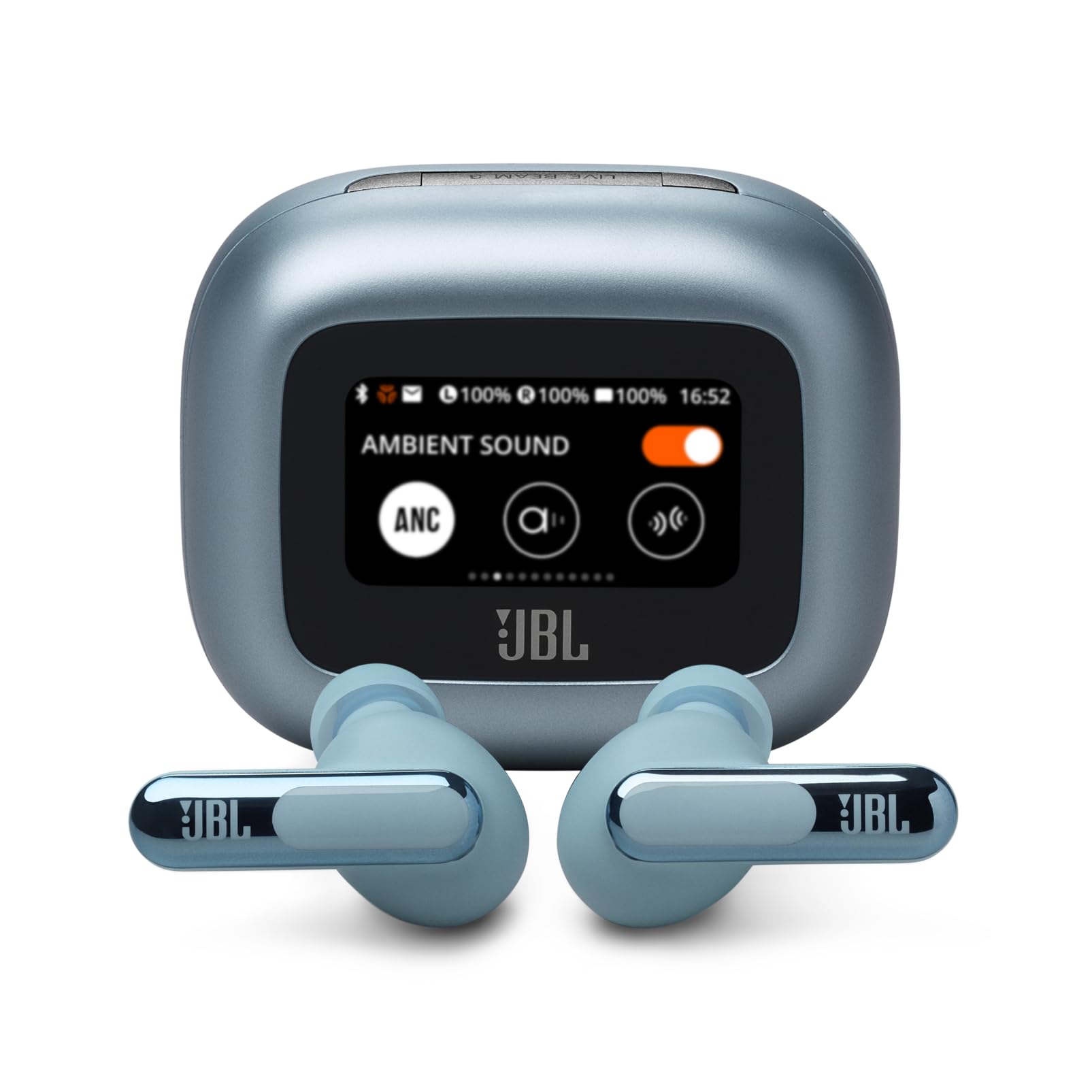JBL Live Beam 3 - True Wireless Noise-Cancelling Stick-Closed Earbuds, 48Hrs Total Playback, Wireless Charging, 6 Mics for Perfect Calls, Multi-Point Connection, IP55 Waterproof and dustproof (Black)