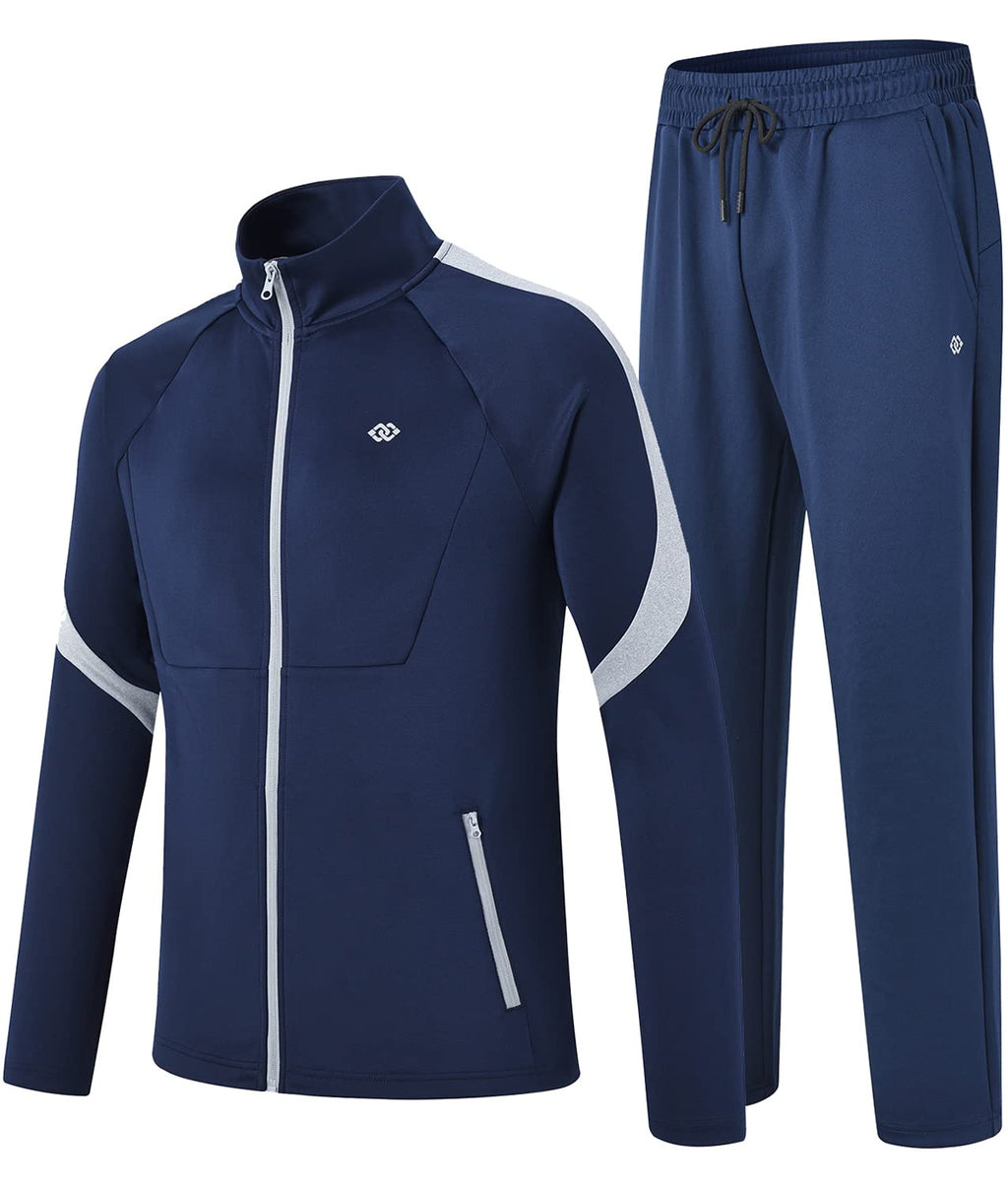 MoFiz Men's Tracksuits Set Long Sleeve Causal Full Zip Running Sports Sweatsuit For Men 2 Piece Outfits