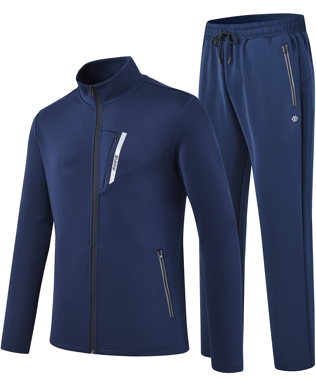 MoFiz Men's Tracksuits Set Long Sleeve Causal Full Zip Running Sports Sweatsuit For Men 2 Piece Outfits