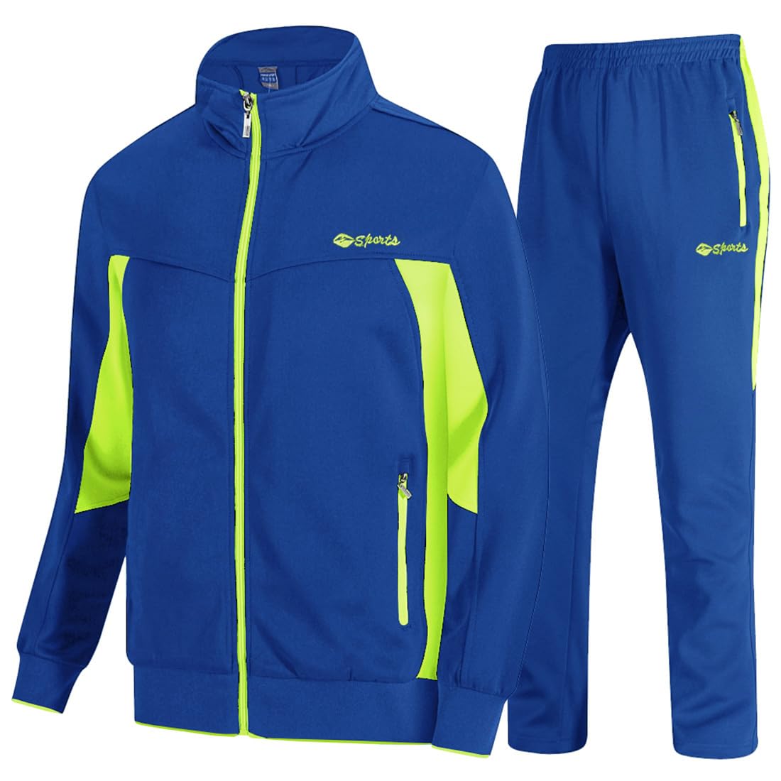 TBMPOY Men's Tracksuits Sweatsuits for Men Sweat Track Suits 2 Piece Casual Athletic Jogging Warm Up Full Zip Sets
