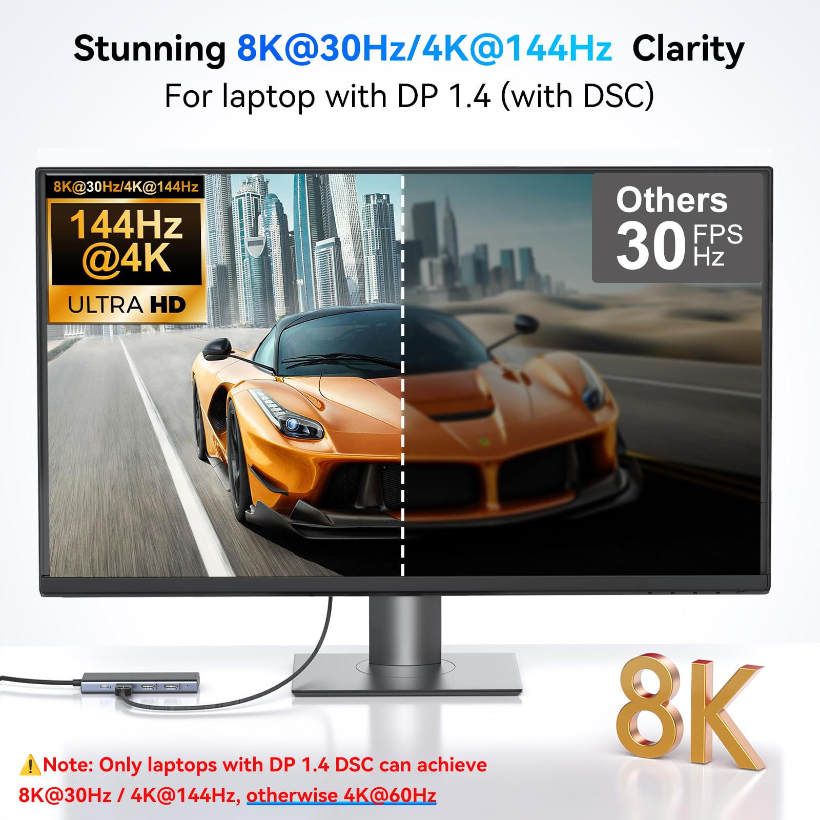 USB C Docking Station Dual Monitor Adapter for Dell HP, Laptop Docking Station 3 Monitors Quad Display USB C Hub Dongle to 4K HDMI+DP+VGA,3 USB2.0,100W PD,8 in 1 Thunderbolt Dock for Lenovo,Surface