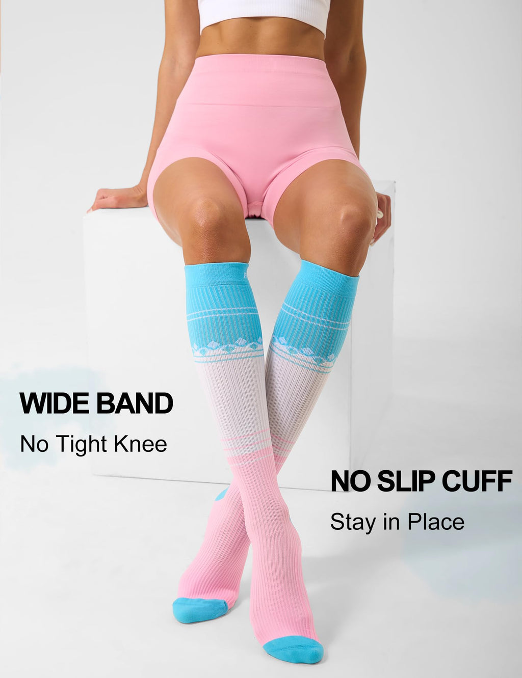 FITRELL 3 Pairs Compression Socks for Women and Men 20-30mmHg-Circulation Support Socks