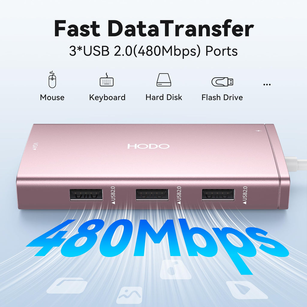 USB C Docking Station Dual Monitor Adapter for Dell HP, Laptop Docking Station 3 Monitors Quad Display USB C Hub Dongle to 4K HDMI+DP+VGA,3 USB2.0,100W PD,8 in 1 Thunderbolt Dock for Lenovo,Surface
