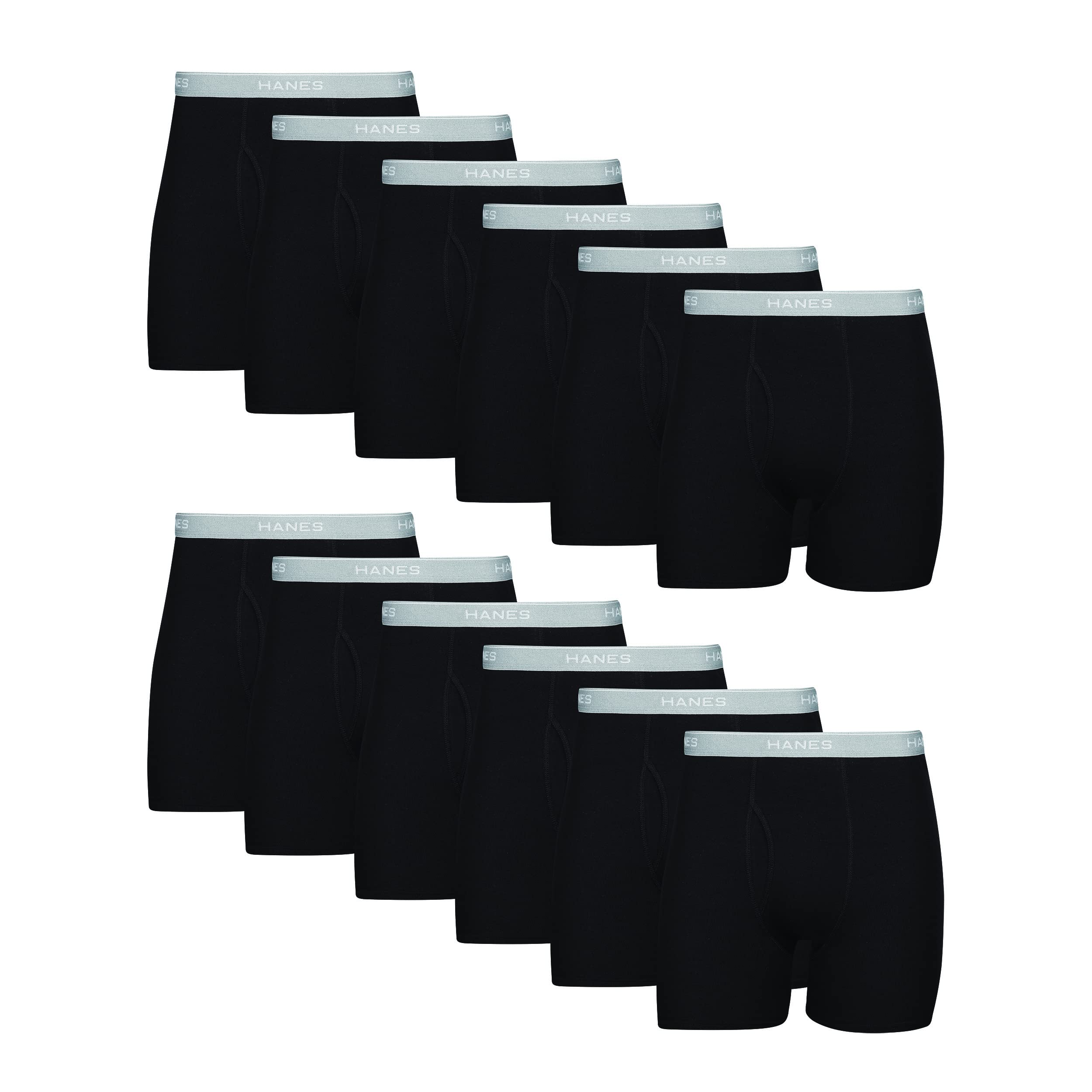 Hanes mens Underwear Boxer Briefs Pack, Cool & Breathable Cotton Moisture-wicking Underwear for Men, No Ride Up