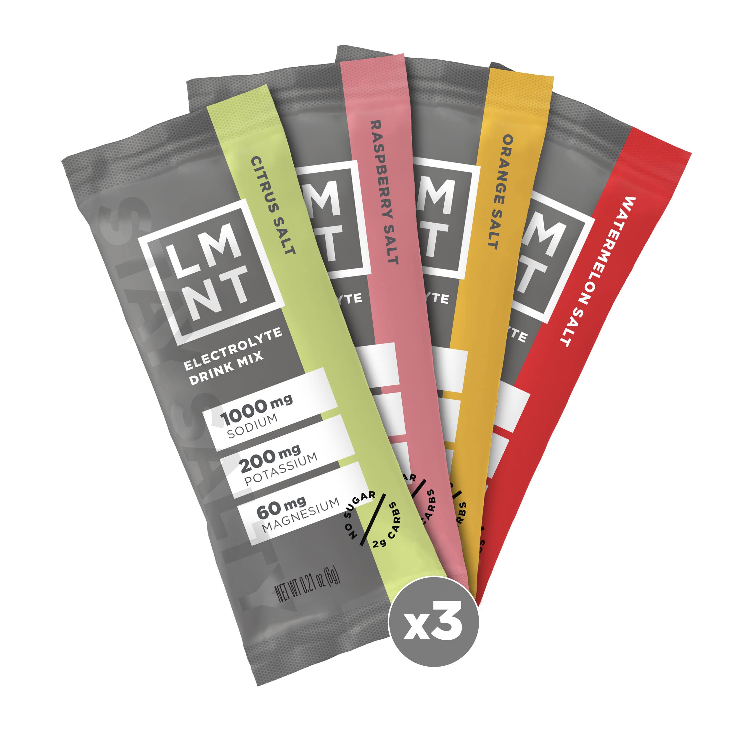 LMNT Zero Sugar Electrolytes - Variety Pack Bundle | Drink Mix | 18-Count
