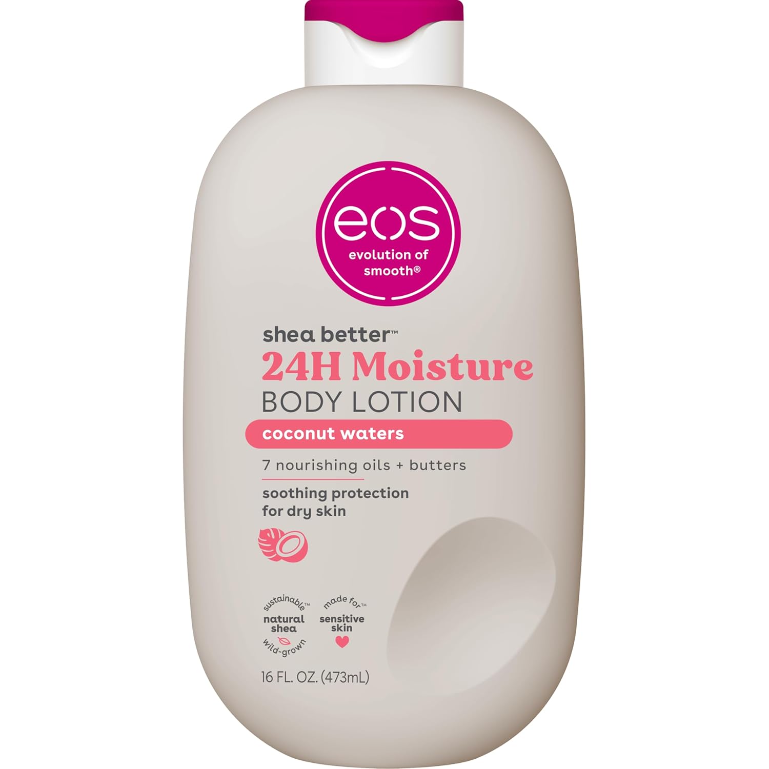 eos Shea Better Body Lotion Vanilla Cashmere, 24-Hour Moisture Skin Care, Lightweight & Non-Greasy, Natural Shea, Vegan, Vanilla Body Lotion, 16 fl oz