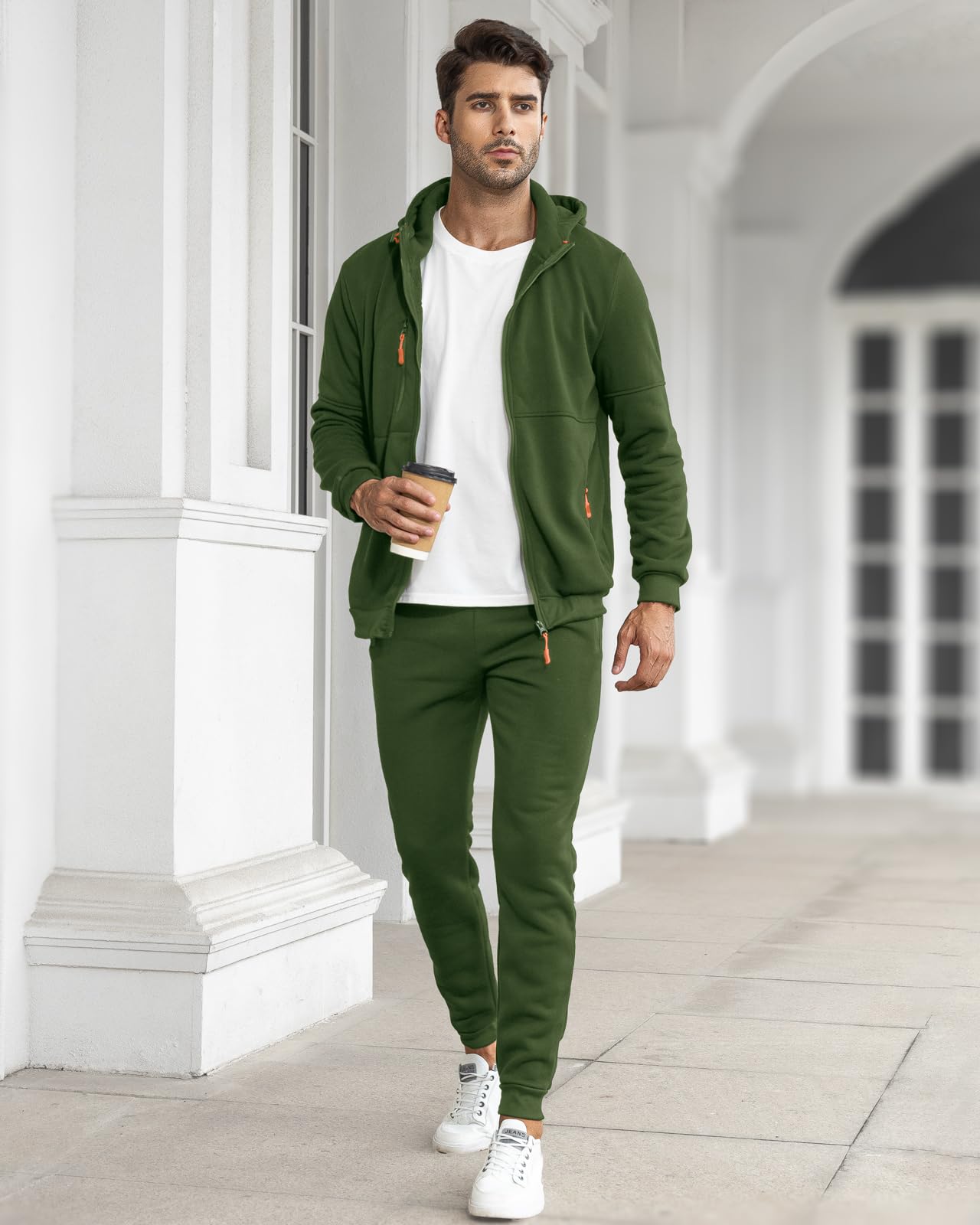 Hakjay Sweatsuits for Men 2 Piece Hoodie Men's Jogging Tracksuit Set Casual Athletic Long Sleeve Outfit Pullover Suit Set