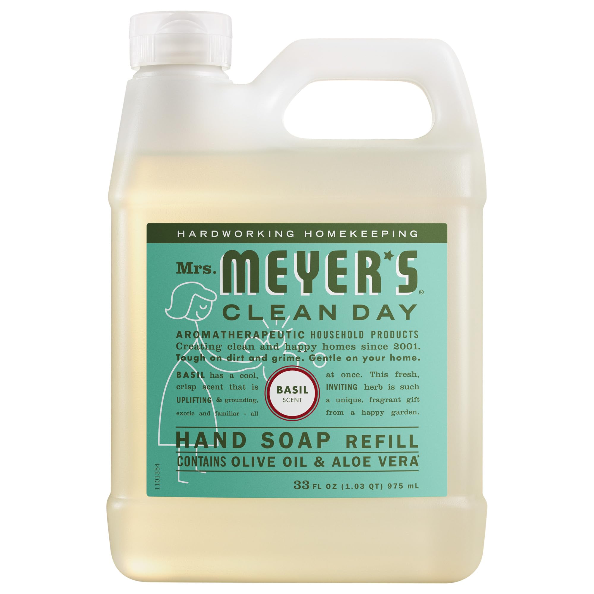 MRS. MEYER'S CLEAN DAY Hand Soap Refill, Rain Water Scent, 33 Fl Oz Bottle