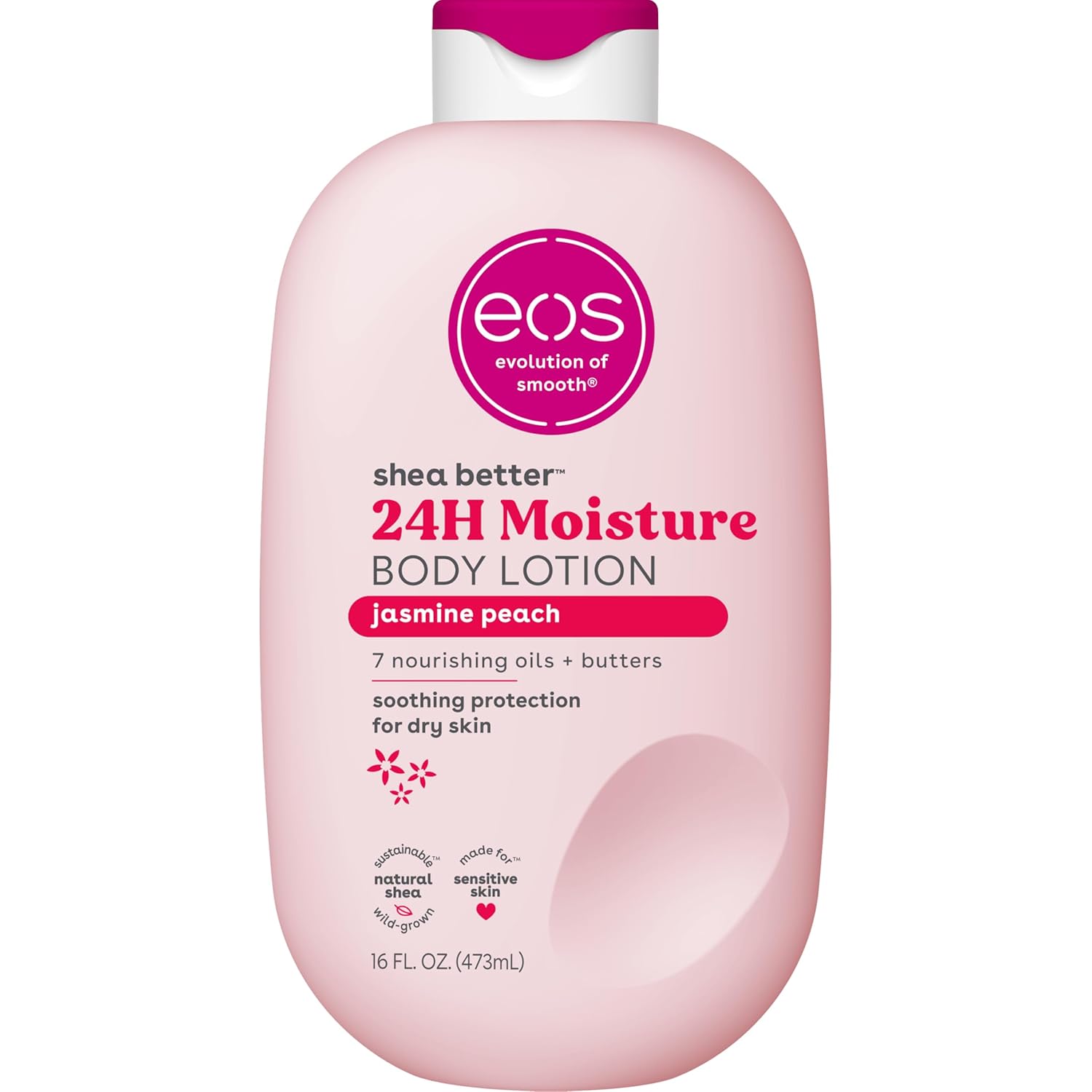 eos Shea Better Body Lotion Vanilla Cashmere, 24-Hour Moisture Skin Care, Lightweight & Non-Greasy, Natural Shea, Vegan, Vanilla Body Lotion, 16 fl oz