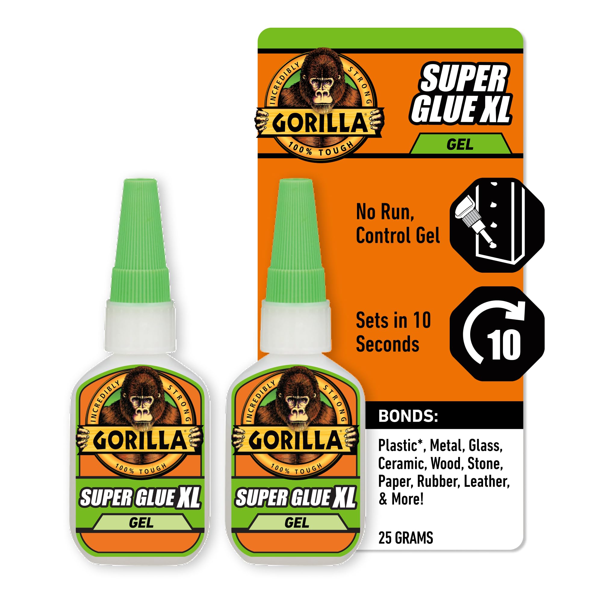 Gorilla Super Glue Gel XL, Clear 25g (Pack of 1) - Fast‑Setting, No‑Drip Control for Precise All‑Purpose Repairs