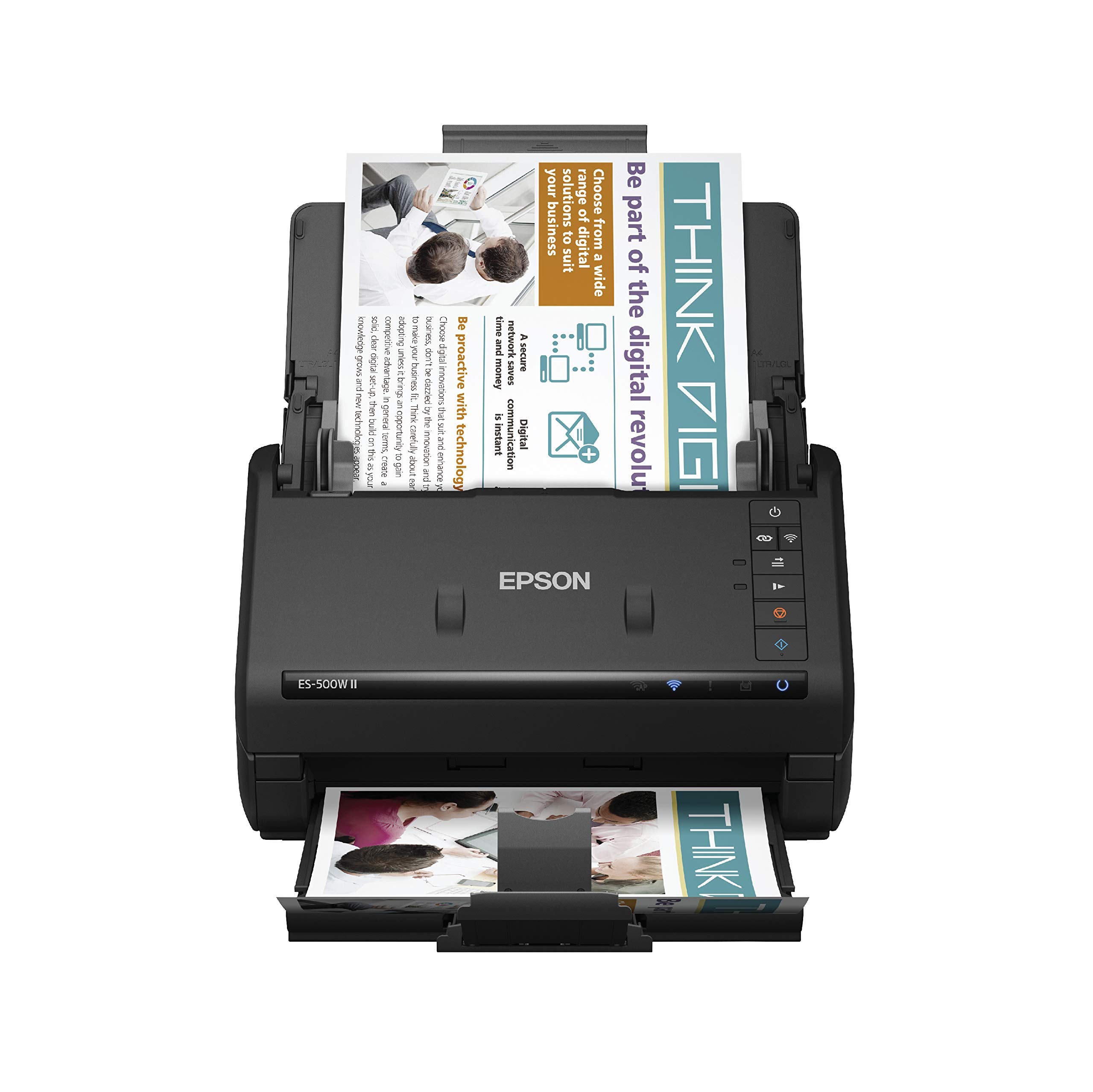 Epson Workforce ES-500W II Wireless Color Duplex Desktop Document Scanner for PCand Mac with Auto Feeder (ADF), Scan from Smartphone or Tablet
