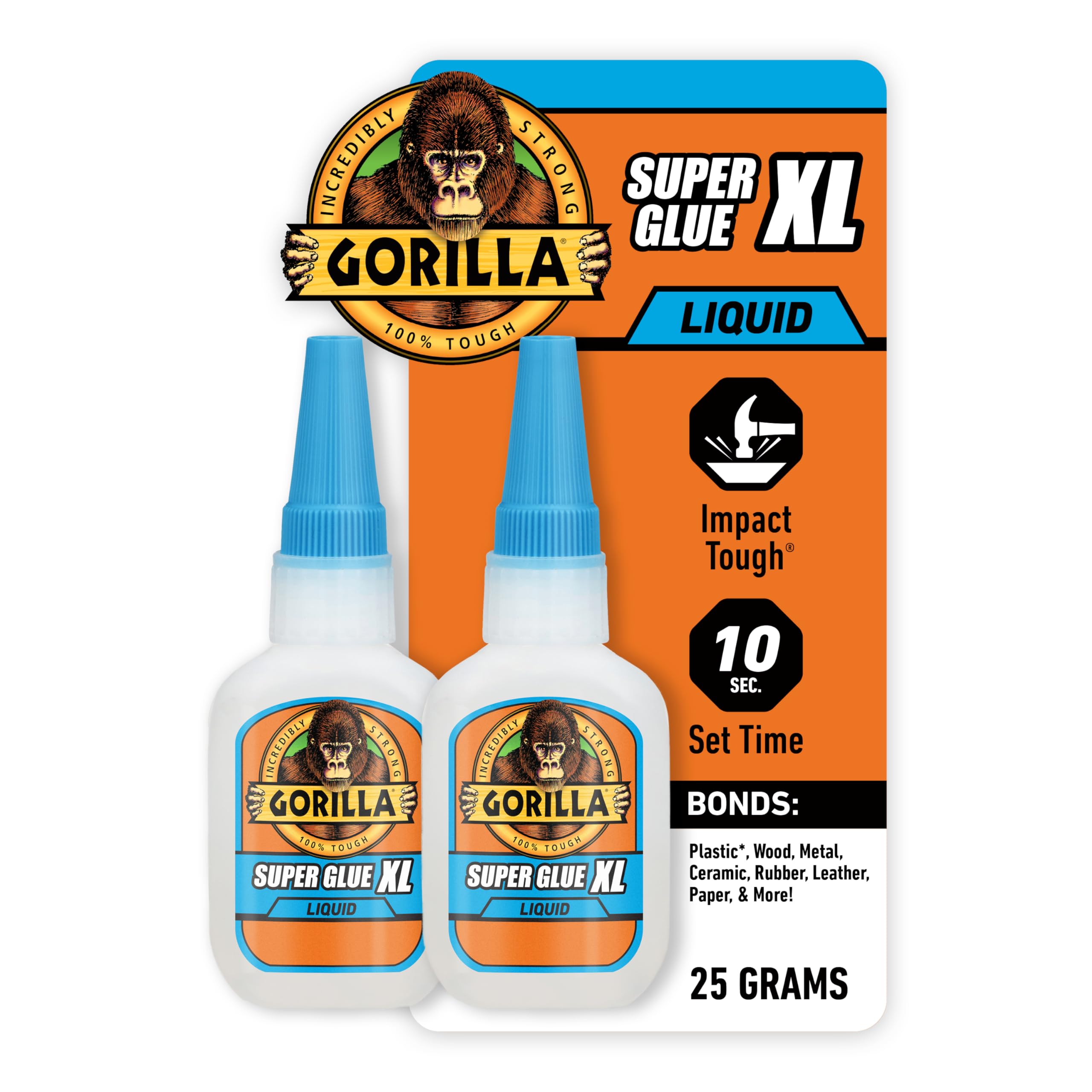 Gorilla Super Glue Gel XL, Clear 25g (Pack of 1) - Fast‑Setting, No‑Drip Control for Precise All‑Purpose Repairs