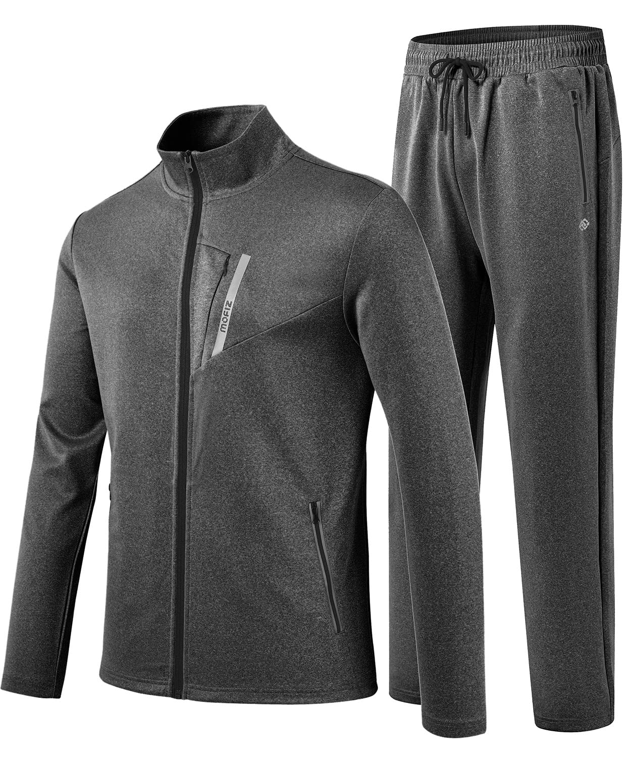 MoFiz Men's Tracksuits Set Long Sleeve Causal Full Zip Running Sports Sweatsuit For Men 2 Piece Outfits