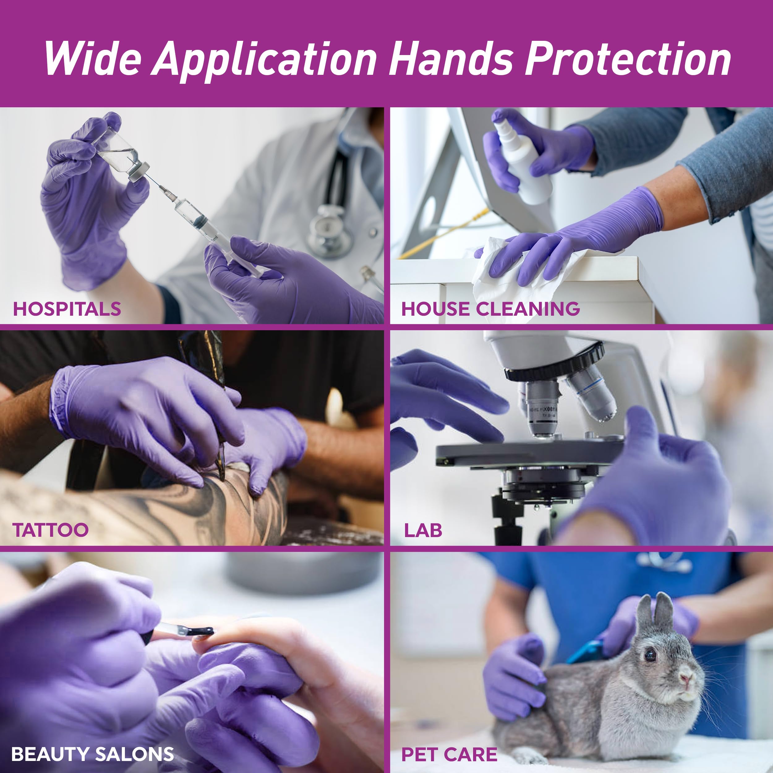 MedPride Powder-Free Nitrile Exam Gloves, Iris Blue, Medium, Box/100