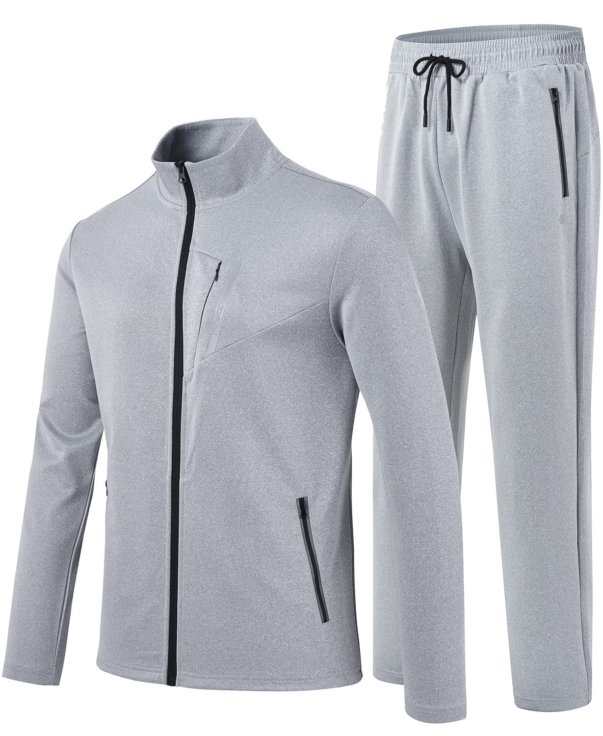 MoFiz Men's Tracksuits Set Long Sleeve Causal Full Zip Running Sports Sweatsuit For Men 2 Piece Outfits