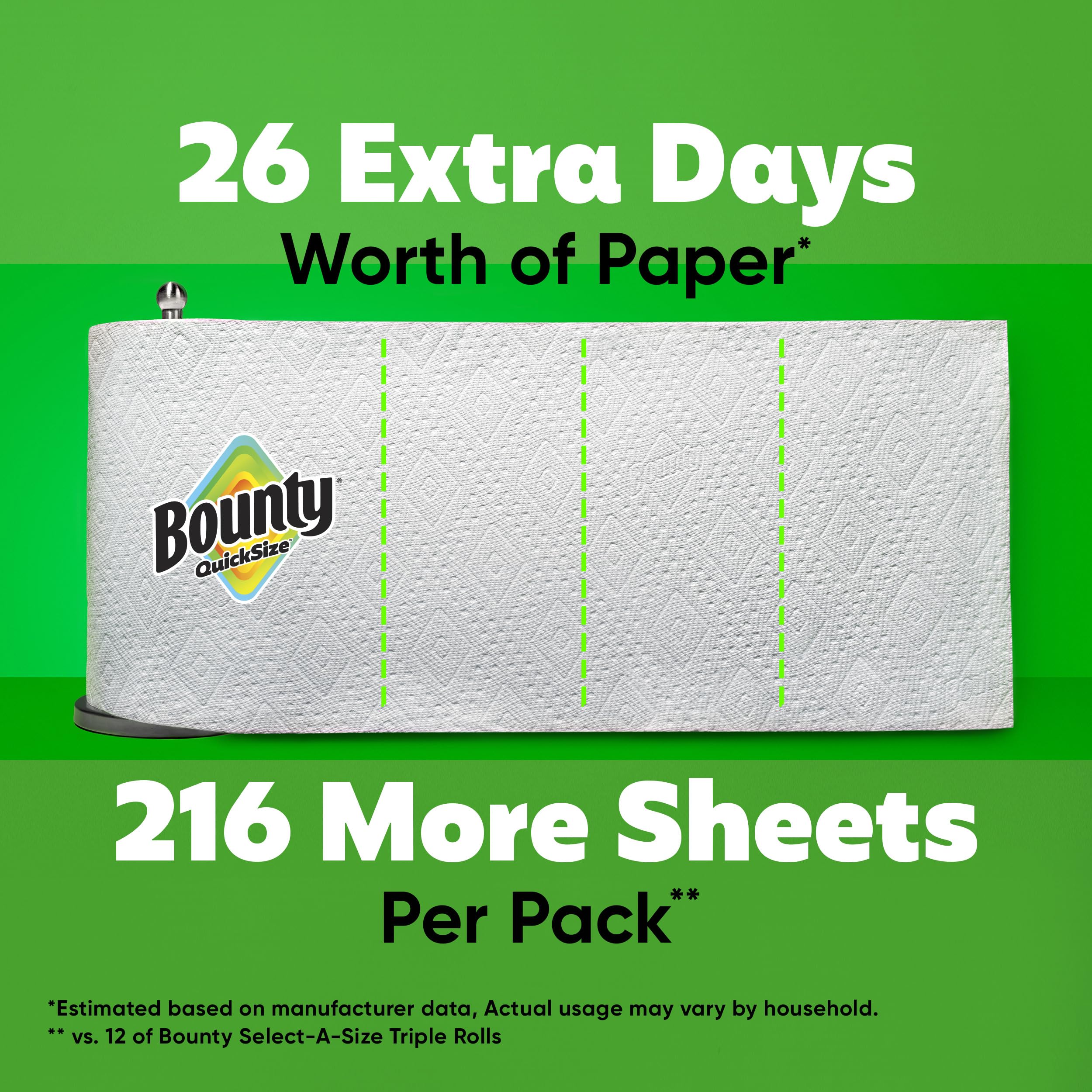 Bounty Quick Size Paper Towels, White, 8 Family Rolls