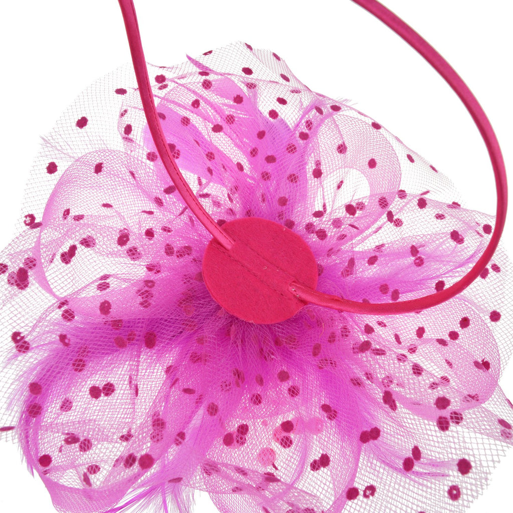 DRESHOW Fascinators Hat Flower Mesh Ribbons Feathers on a Headband and a Clip Tea Party Headwear for Girls and Women